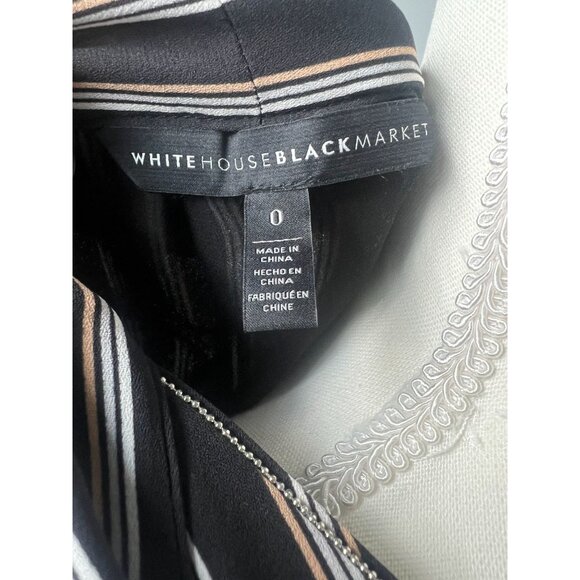 WHITE HOUSE BLACK MARKET Striped Bow Neck Tank Top Size 0 - Picture 8 of 8